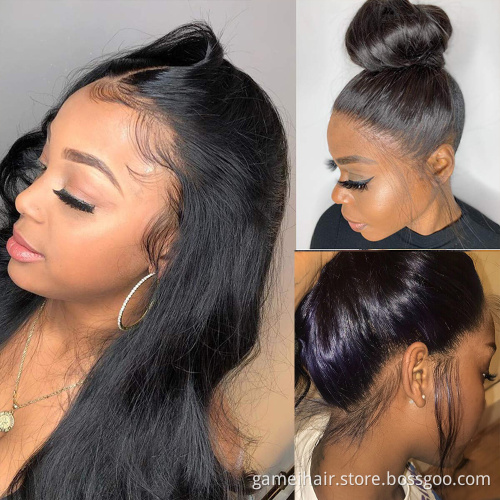 Wholesale Cheap Transparent Lace Frontal Closure Wig Body Wave Raw Brazilian Virgin Baby Hair Full Hd  Lace Front Wig